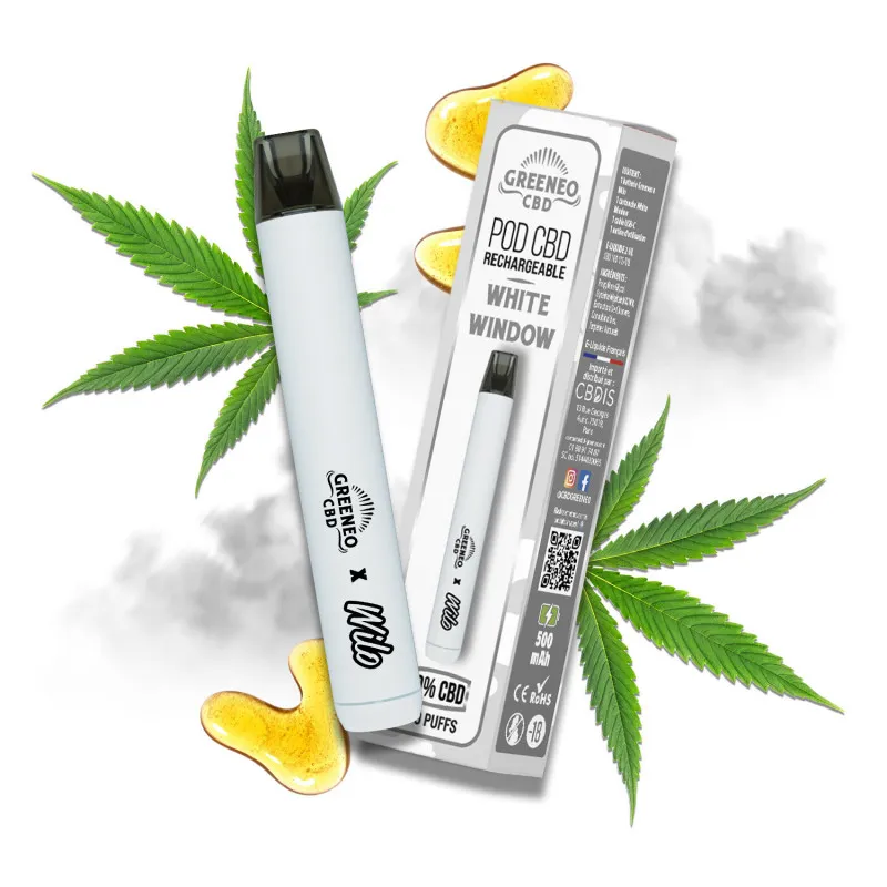 [2275-4895] Pod CBD Rechargeable White Window - Greeneo