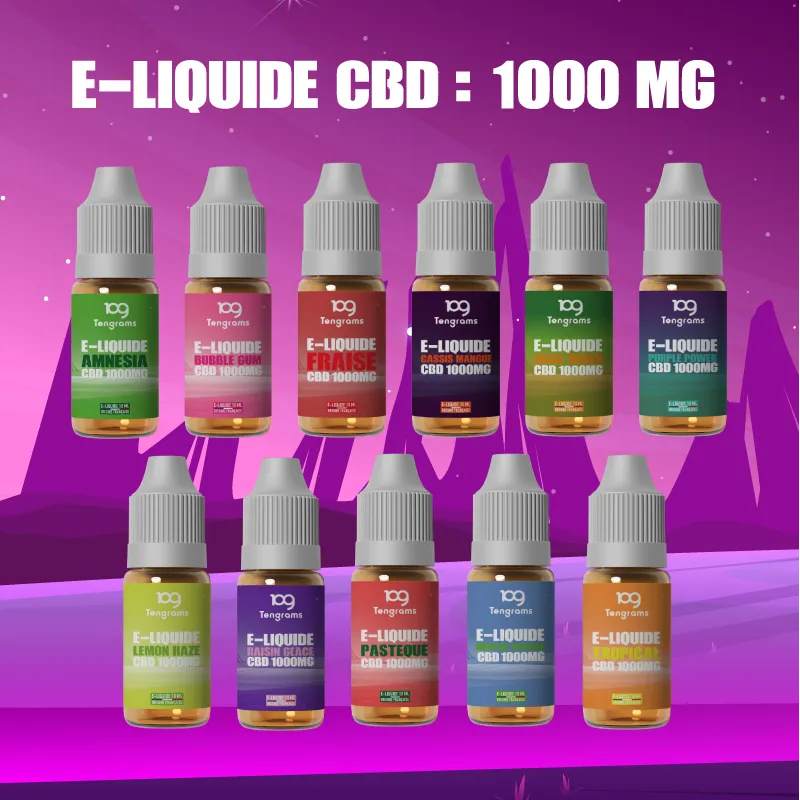[2407-5333] E-liquide CBD 1000mg 10ml - Tengrams (Menthe Fraiche)